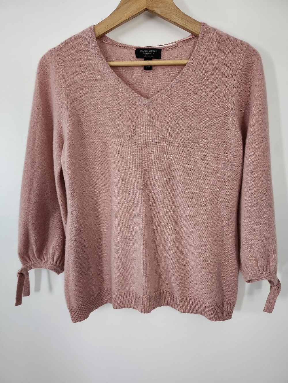Charter Club 100% Cashmere Minimalist Feminine Dusty Rose Sweater Petite Medium